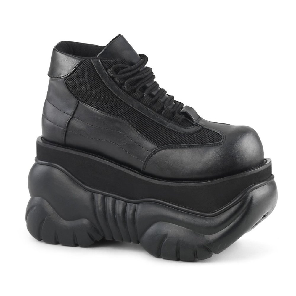 Demonia Boxer 01 Mens Black Platform Sneakers Alternative Goth Shoes